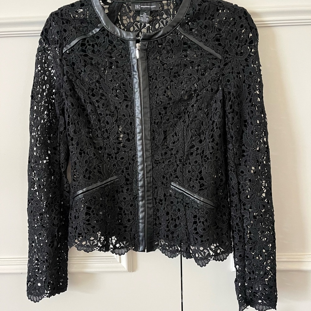 INC International Concepts Black Lace Blazer